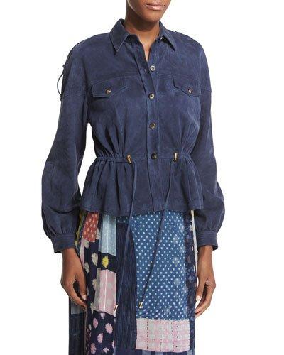 Frankie Suede Button-front Jacket
