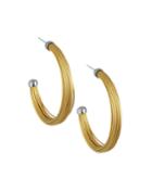 Multi-cable Hoop Earrings W/ 18k White Gold, Gold