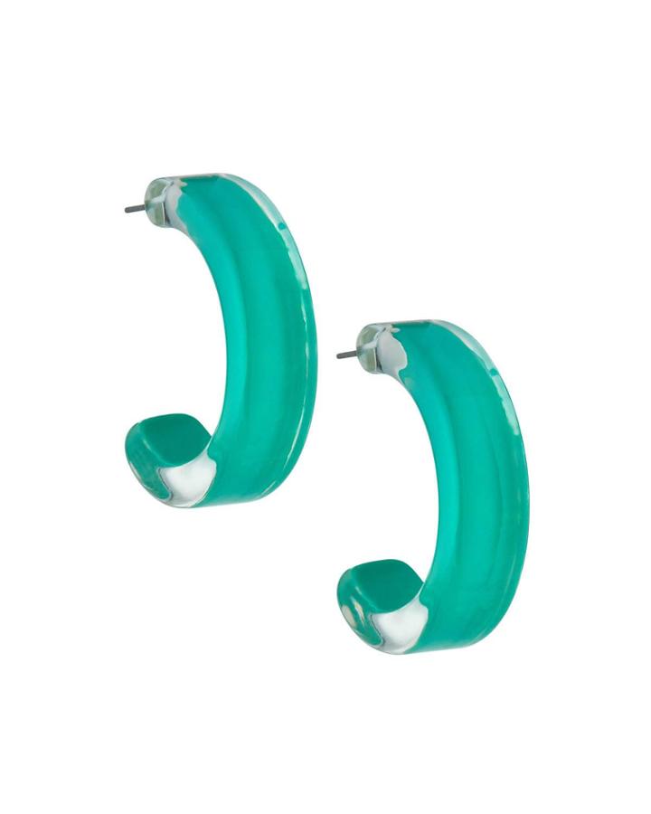 Thick Acrylic Hoop Earrings, Blue