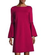 3/4-sleeve Bell-cuff Dress