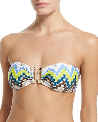 Elba Chevron-print Bandeau