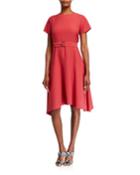 Short-sleeve Dress With Handkerchief Hem