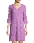Flare-sleeve Lace A-line Dress