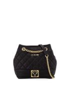 Quilted Faux-napa Bucket Bag