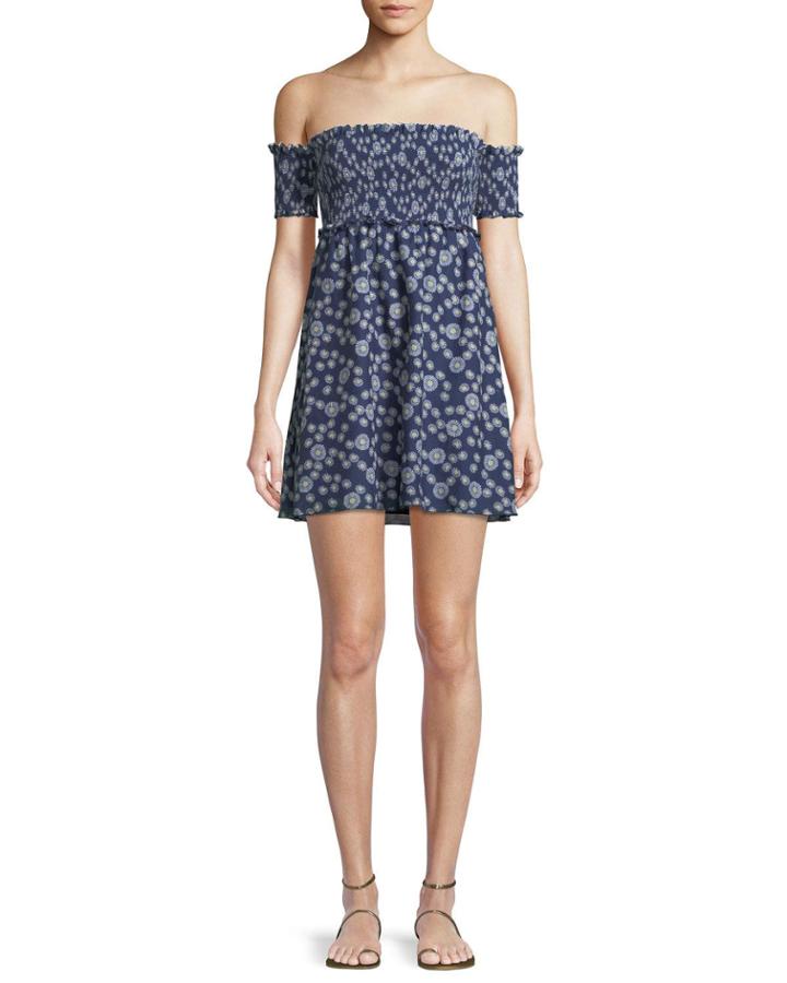 Aya Printed Off-shoulder Tunic