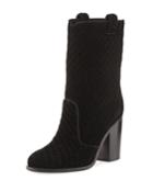 Pippo Woven Velvet 95mm Bootie, Black