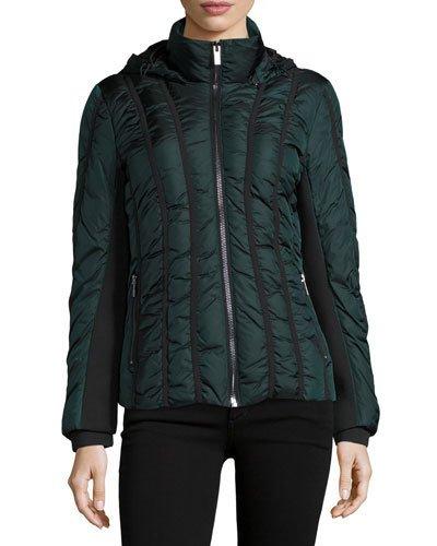 Olivia Zip-front Short Puffer Coat