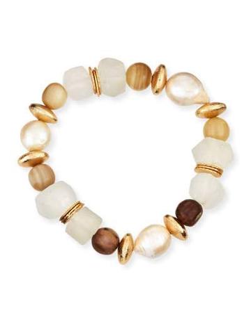 Pearl/glass Beaded Bracelet, Neutral