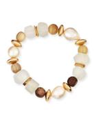 Pearl/glass Beaded Bracelet, Neutral