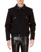 Men's Convertible Jean Jacket With Faux-shearling