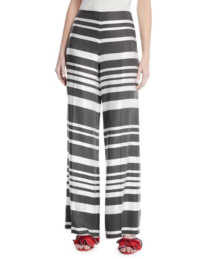 Netti Parasol Striped Wide-leg Pants