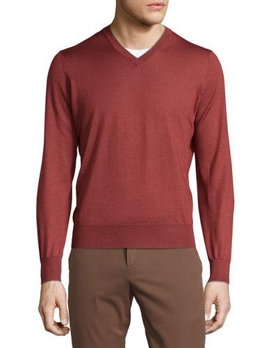 Cashmere-blend V-neck