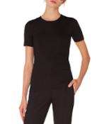Crewneck Short-sleeve Studded Jersey Top