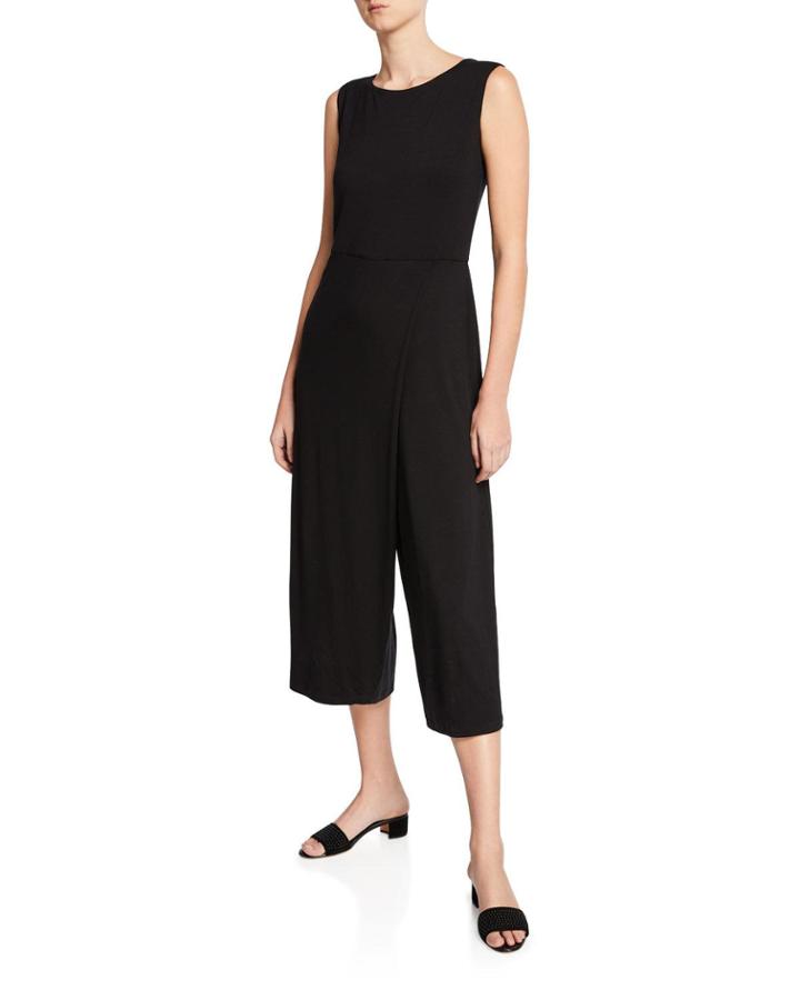 Faux-wrap Crop Jumpsuit