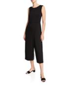 Faux-wrap Crop Jumpsuit