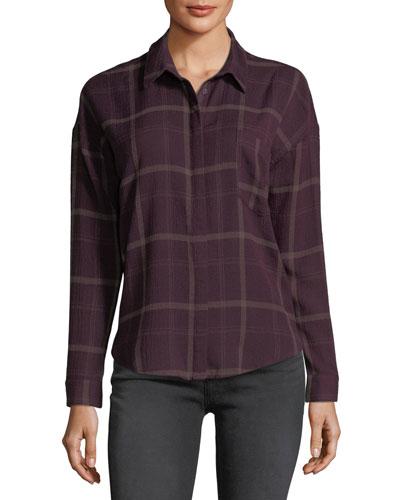Bea Plaid Button-front Blouse