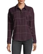 Bea Plaid Button-front Blouse