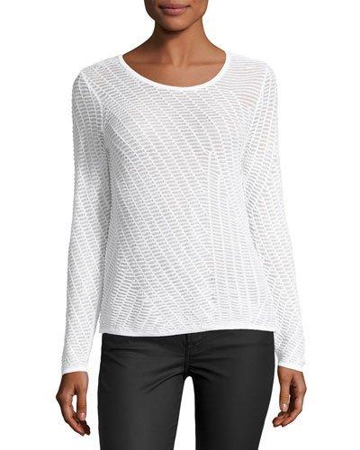 Crisscross-back Knit Top, White