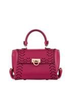 Sofia Small Perforated Satchel Bag, Pink