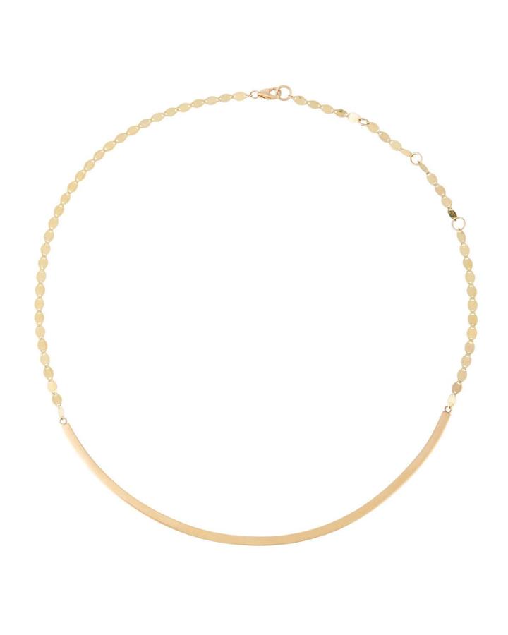 14k Gold Round Bar Necklace