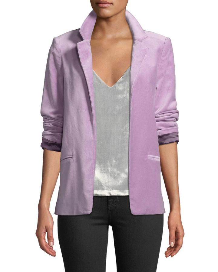 Volly Velour Open-front Blazer