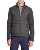 Men's Quilted Insulated Golf Jacket With Wool Trim