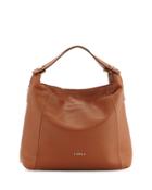 Simplicity Leather Hobo Bag, Cuoio/petalo