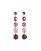 Crystal Ombre Dangle Earrings, Pink