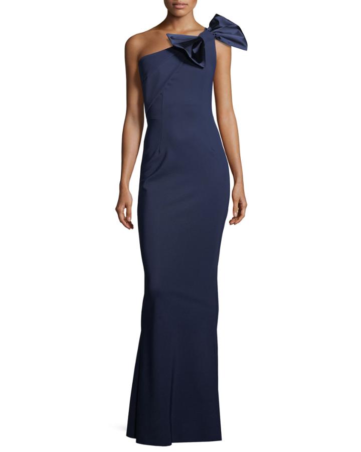 Jasmine Asymmetric Bow-detail Gown