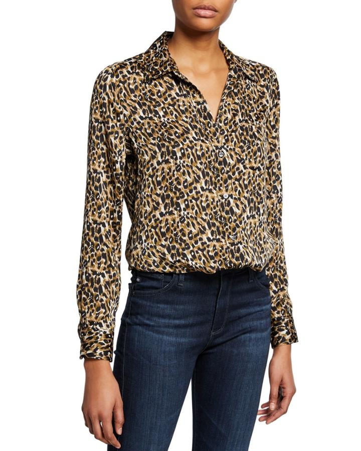 Brett Leopard-print Button-down