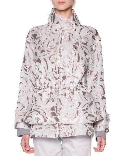 Floral Mesh Jacquard Jacket