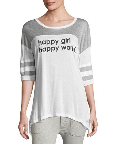 Happy Girl Jersey Tee, White