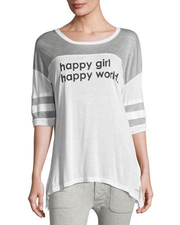 Happy Girl Jersey Tee, White