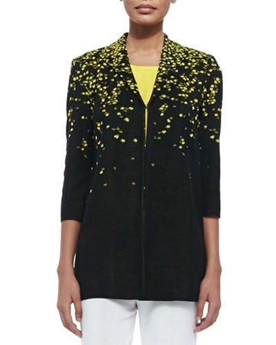 3/4-sleeve Speckled-shoulder