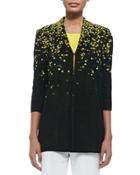 3/4-sleeve Speckled-shoulder