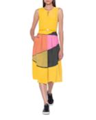 Belted Sleeveless Sunrise-colorblock Apron Dress