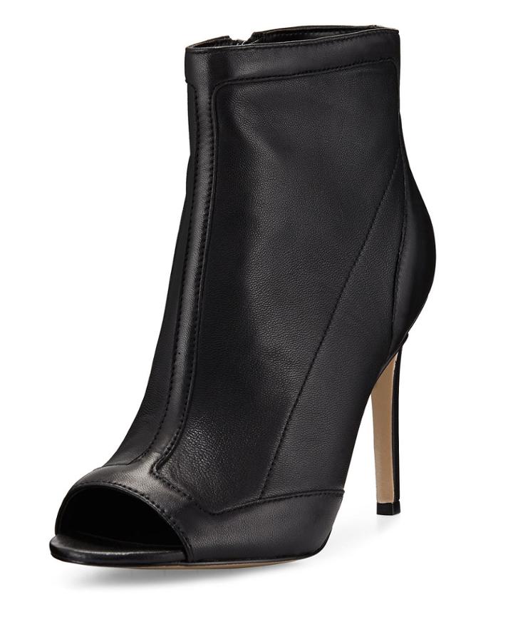 Courter Stretch Leather Peep-toe Pumps