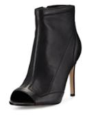 Courter Stretch Leather Peep-toe Pumps
