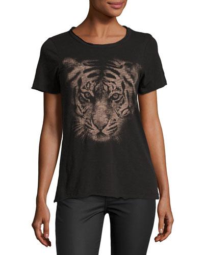White Tiger Crewneck Tee, Black