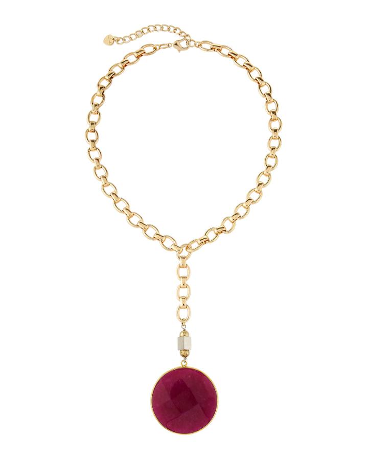 Red Agate Y-drop Necklace