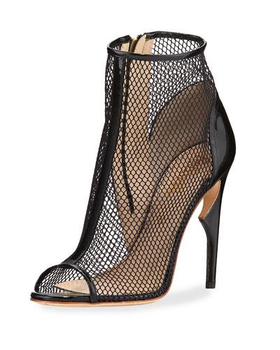 Notte Net Peep-toe Patent Bootie