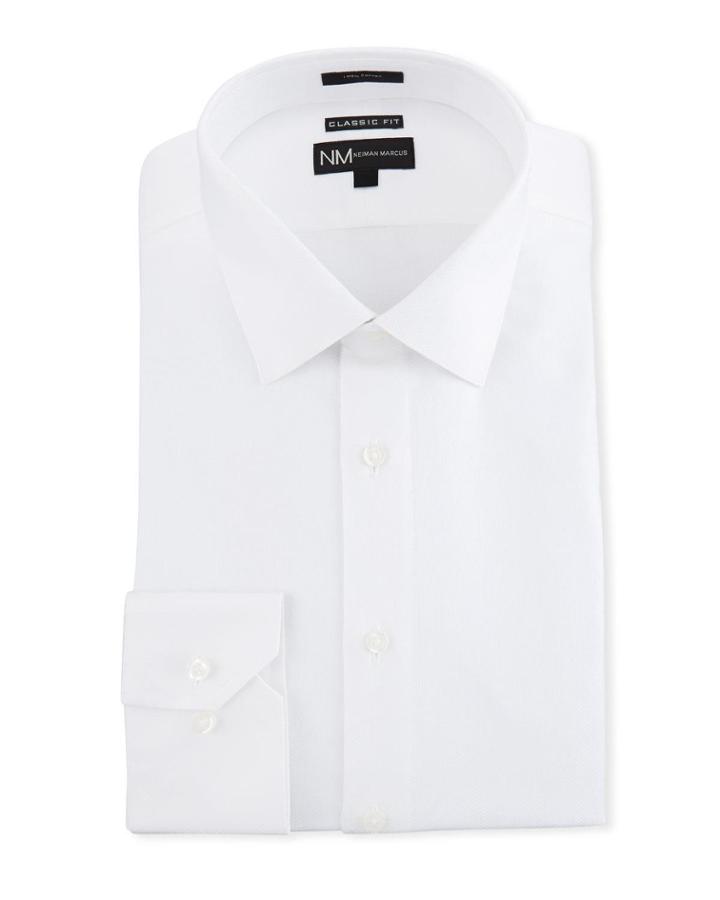Men's Classic-fit Regular-finish Dobby Texture Dress