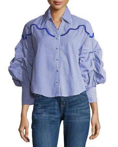 Big On Style Ruffle-sleeve Blouse