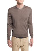 Silk-blend V-neck Pullover