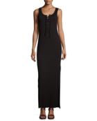 Lace-up Maxi Dress W/side