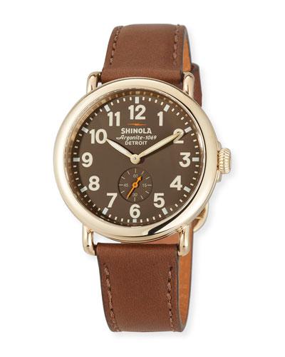 41mm Unisex Runwell Watch, Brown