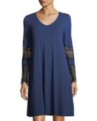 Lace-inset V-neck