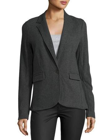 City Single-button Blazer, Charcoal