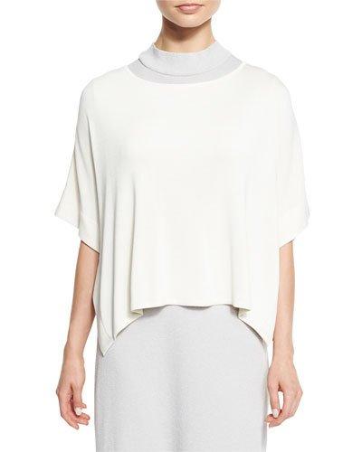 Short-sleeve Silky Tunic, White