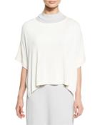 Short-sleeve Silky Tunic, White
